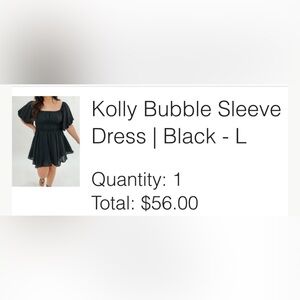 Kolly Bubble Sleeve Dress - Black